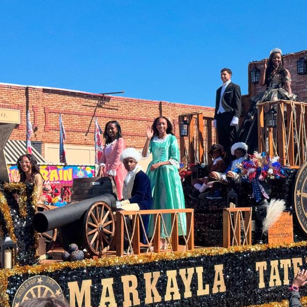 Yamboree School Parade Lady-In-Waiting Markayla Tate Float