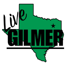 Live gilmer logo with the state of texas.